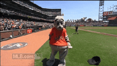 Mascot On Baseball Field GIF