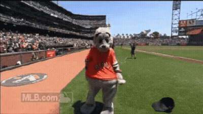 Mascot On Baseball Field GIF