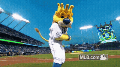 Mascot On Baseball Field With MLB.com Logo GIF