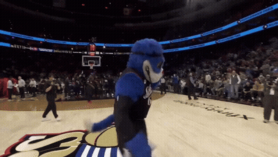 Mascot On Basketball Court Number 10 GIF