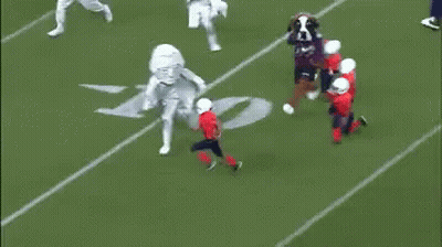 Mascot On Football Field With Referee GIF