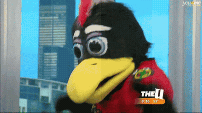 Mascot On TV Screen Saying U GIF