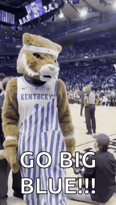 Mascot Saying Go Big Blue GIF