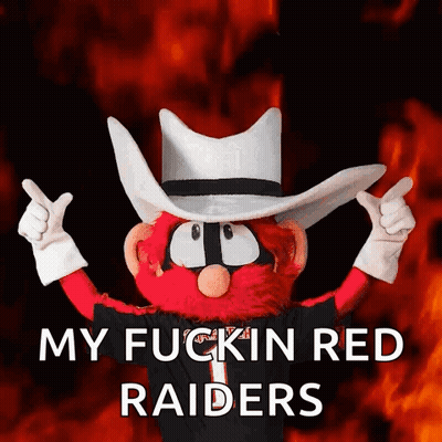 Mascot Saying My Fuckin Red Raiders With Fire GIF