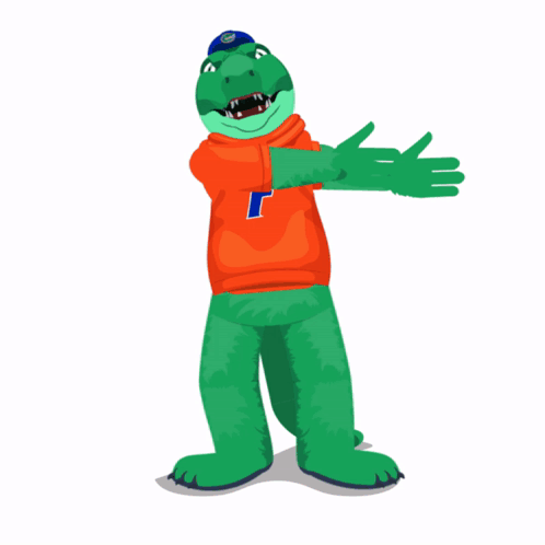 Mascot Wearing Go Gators Shirt GIF