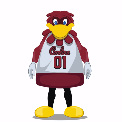 Mascot Wearing Jersey Saying Carolina GIF