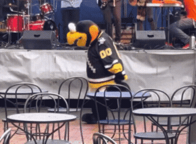 Mascot Wearing Jersey With Number 00 GIF