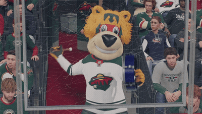 Mascot Wearing Minnesota Wild Shirt GIF