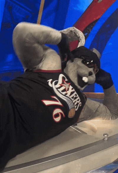 Mascot Wearing Sixers Jersey GIF