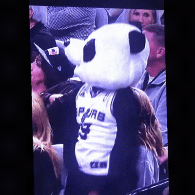Mascot Wearing Spurs Jersey GIF