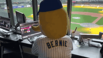 Mascot With Bernie on Jersey