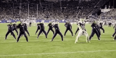 Mascot With Letter C On Shirt GIF