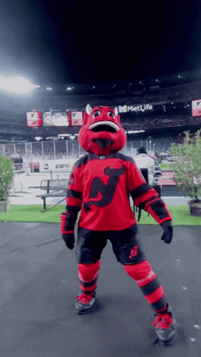Mascot With Letter J On Shirt GIF