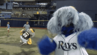 Mascot With Number 00 On Jersey GIF
