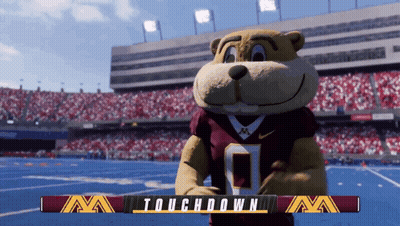 Mascot With Touchdown Banner GIF