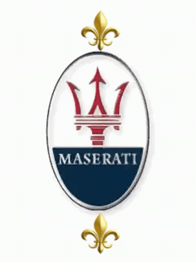 Maserati Logo With Trident And Fleur De Lis GIF