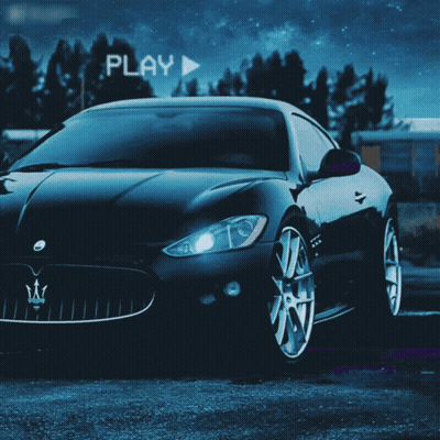 Maserati Parked In Front Of Play Sign GIF