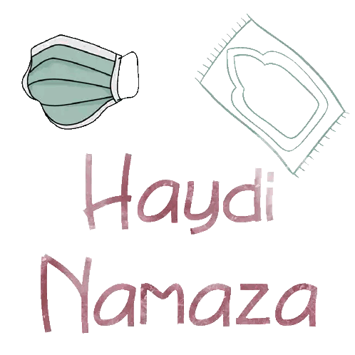 Mask And Rug Saying Haydi Namaza Sticker