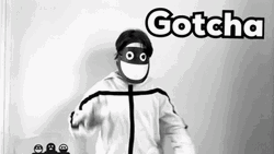 Mask Man Throwing Gotcha GIF