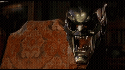 Mask On Floral Chair GIF