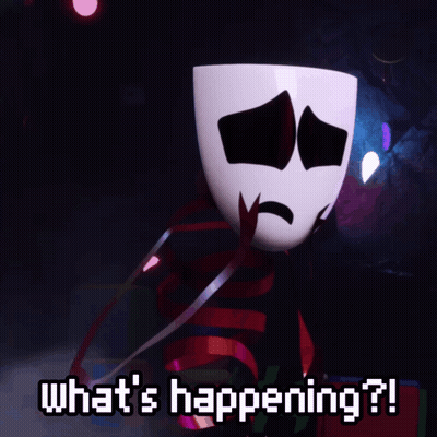 Mask Saying What's Happening GIF
