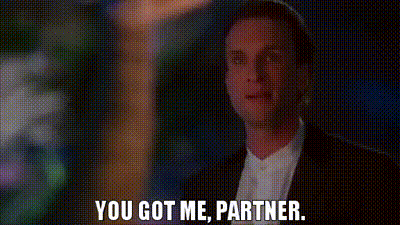 Masked Cowboy Dancer Saying You Got Me Partner GIF