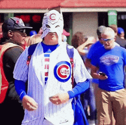 Masked Cubs Fan Ready To Win GIF