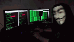 Masked Guy Hacking Screen GIF