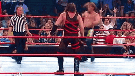 Masked Kane Chokeslam Chris Jericho GIF