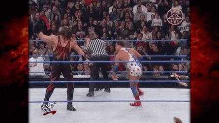 Masked Kane Chokeslam Kurt Angle GIF