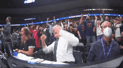 Masked Man At Basketball Game GIF
