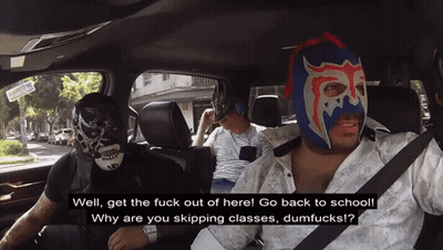 Masked Man Says Well Get Fuck Out Here GIF