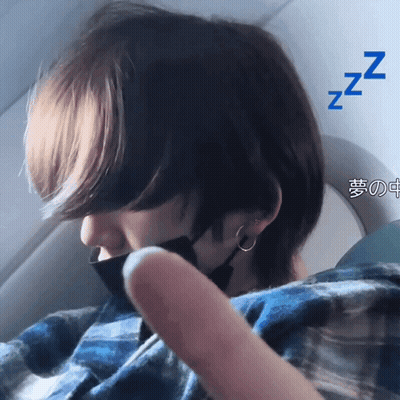 Masked Person Sleeping On Airplane With Zzz GIF