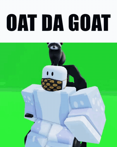 Masked Person With Raccoon Saying Oat Da Goat GIF