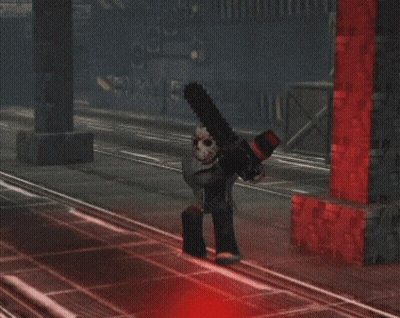 Masked Video Game Character Walking On Train Track GIF