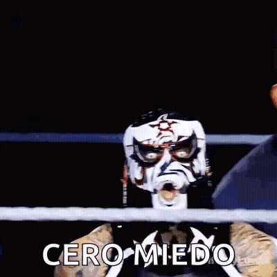 Masked Wrestler In Ring Cero Miedo GIF