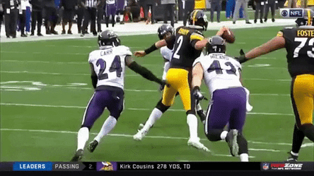 Mason Rudolph Myles Garrett Fall Down GIF