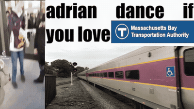 Massachusetts Bay Transportation Authority Sign Next To Train GIF