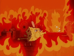 Massive Fire Causes Dry Spongebob GIF