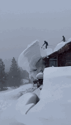 Massive Ice Slab From Snow Storm Removal GIF