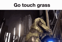 Master Chief Go Touch The Grass GIF