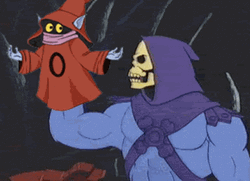 Master Of The Universe Skeletor Shaking Orko  GIF