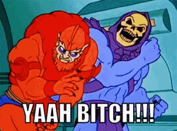Master Of Universe Skeletor Bumping Beast Man  GIF