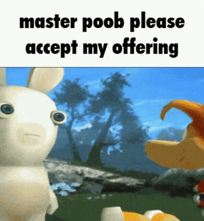Master Poob Please Accept My Offering Two Rabbits GIF