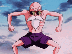 Master Roshi Dragon Ball Transforming With Muscle Growth