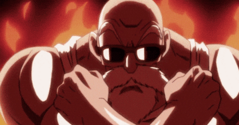Master Roshi Surrounded By Fire GIF