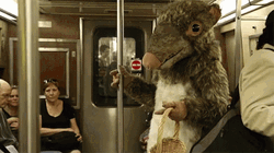 Master Splinter Riding Train Subway