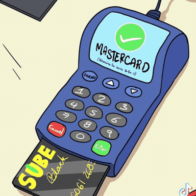 Mastercard Machine With Black Credit Card GIF