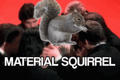 Material Squirrel Standing Before Crowd GIF