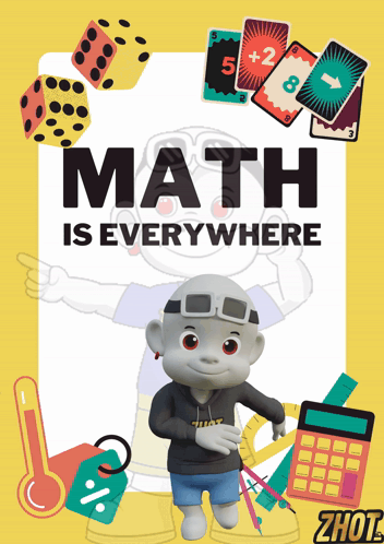 Math Is Everywhere Poster With Cartoon GIF